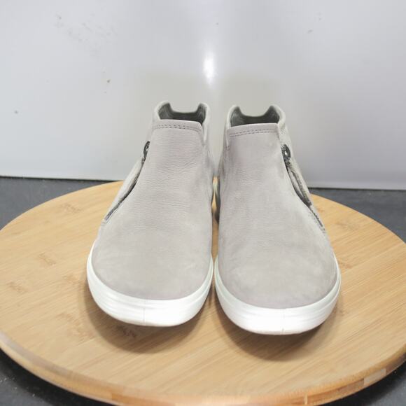 Womens ECCO Soft 7 Mid Size 5 008603 Beige White Side Zipper Casual Ankle Boots - Picture 3 of 9